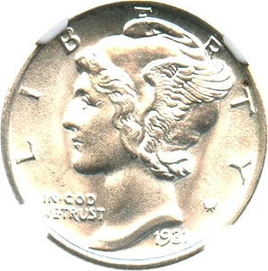 image for: 1931-S 10c NGC MS64