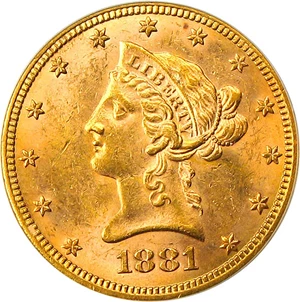 image for: 1881-S $10 PCGS/CAC MS62