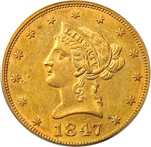 image for: 1847 $10 PCGS/CAC AU53