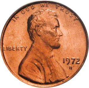 image for: 1972-D 1c PCGS MS66 RD