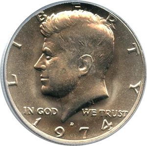 image for: 1974-D 50c PCGS MS66
