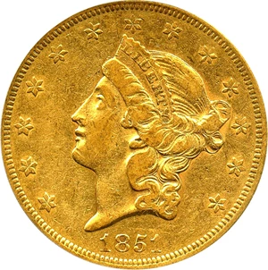 image for: 1851 $20 PCGS/CAC XF45