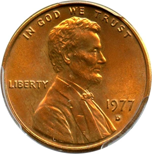 image for: 1977-D 1c PCGS MS66 RD