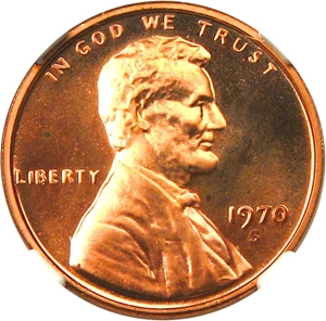 image for: 1970-S 1c NGC Proof 68 RD (Small Date)