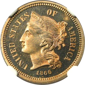 image for: 1866 3cN NGC Proof 64 CAM