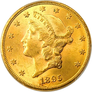 image for: 1895 $20 PCGS/CAC MS62+