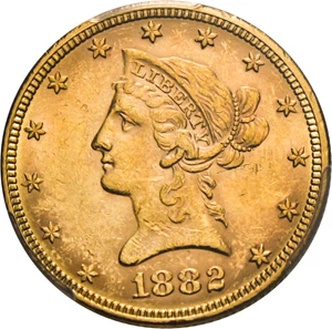 image for: 1882 $10 PCGS MS61