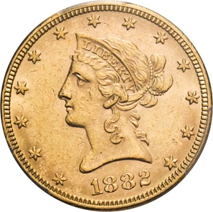 image for: 1882 $10 PCGS MS61