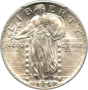 image for: 1924 25c PCGS MS64 FH