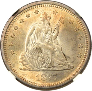 image for: 1875-S 25c NGC MS64 ex: Richmond Collection