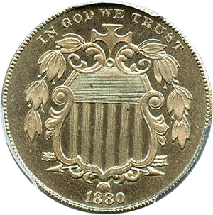 image for: 1880 5c PCGS Proof 65
