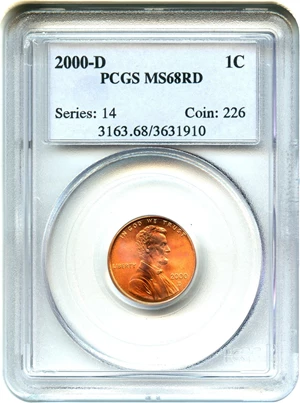 image for: 2000-D 1c PCGS MS68 RD