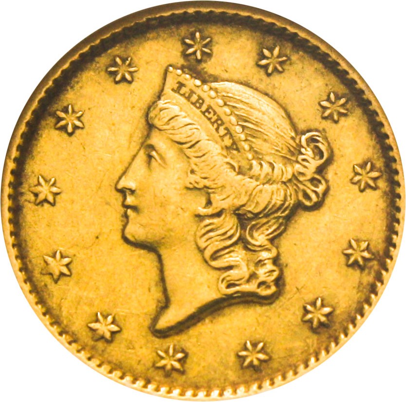 image for: 1850 G$1 NGC AU55