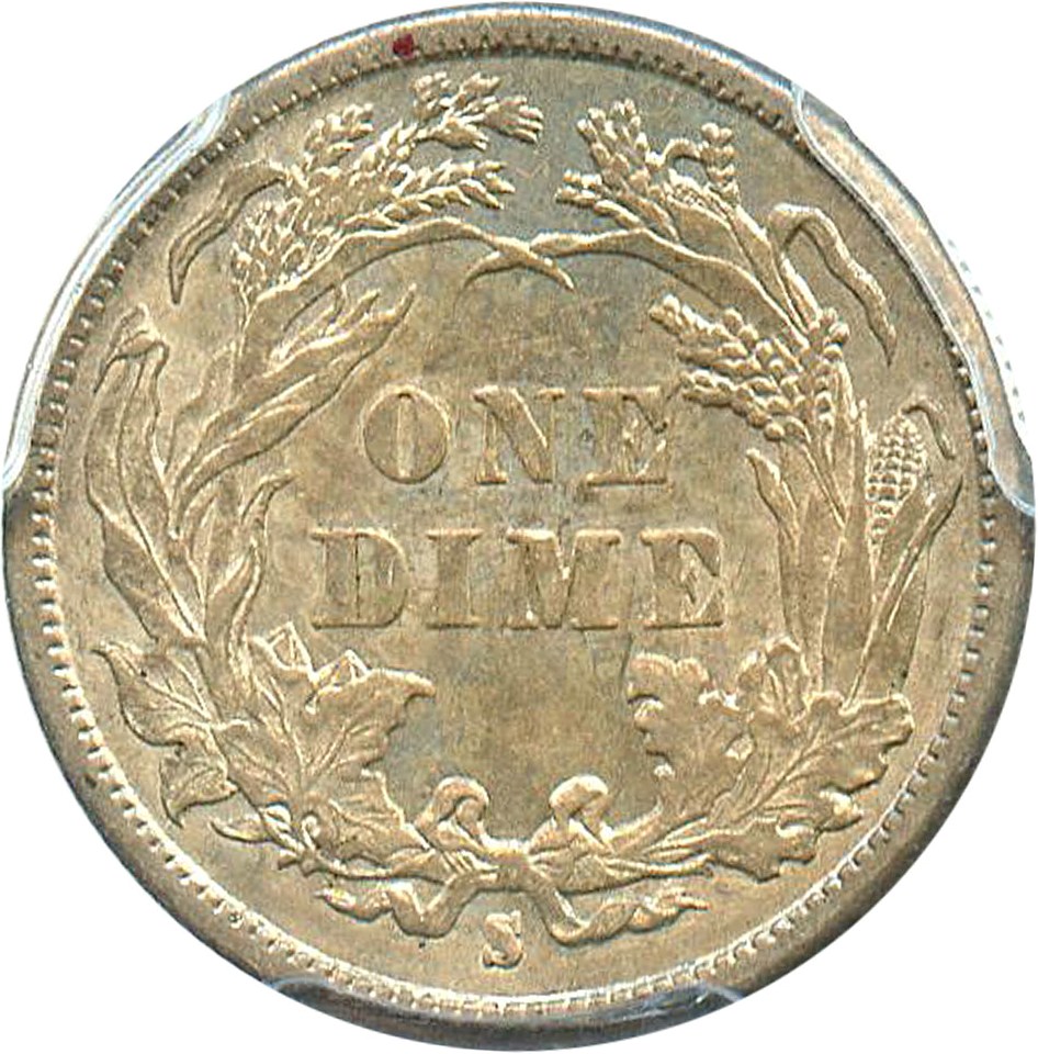 image for: 1886-S 10c PCGS/CAC AU55 - Scarce Date