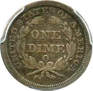 image for: 1858-O 10c PCGS VF20