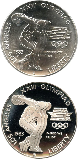 image for: Collector Lot: 1983 Olympic $1 PCGS MS/PR69 DCAM (2 Coins) No Reserve!