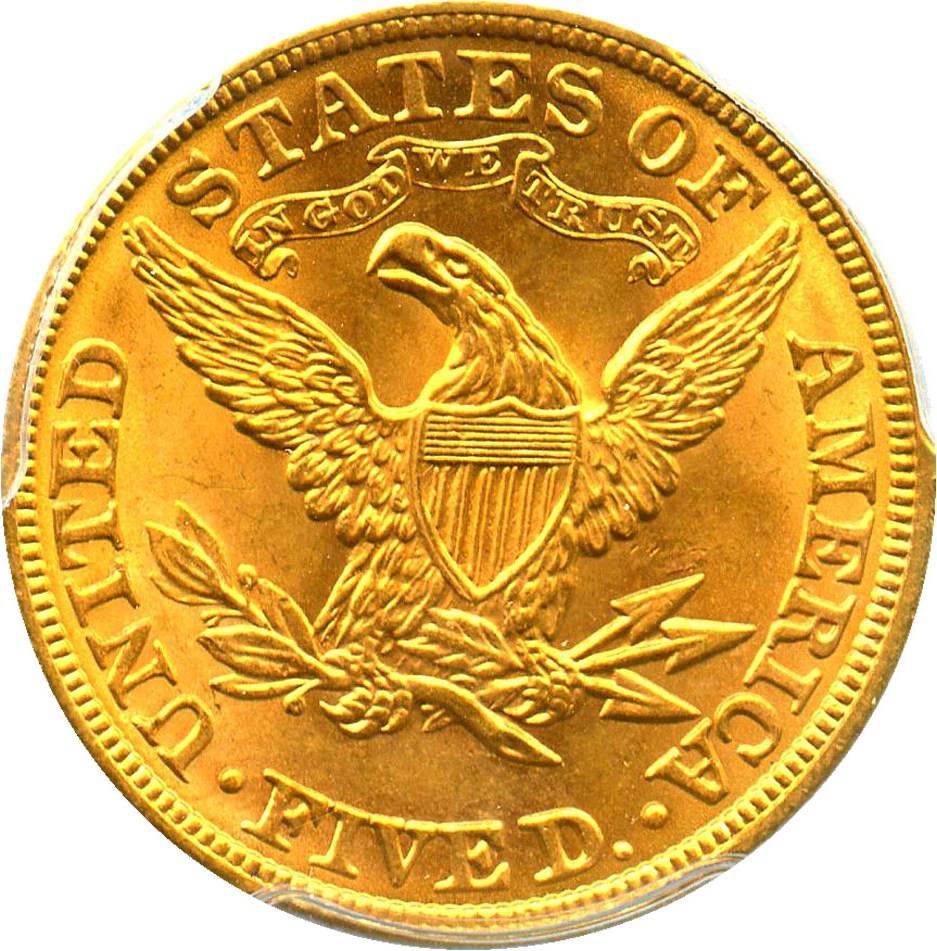 image for: 1902 $5 PCGS MS64