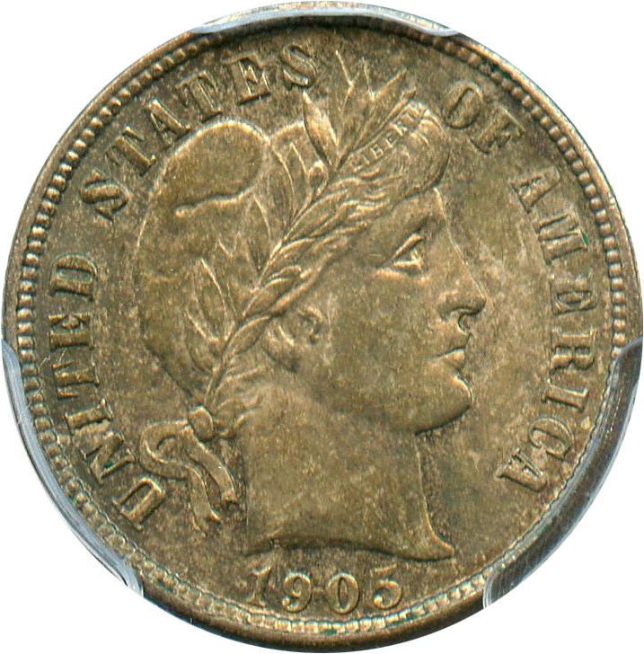 image for: 1905 10c PCGS/CAC MS65