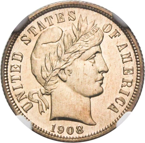 image for: 1908 10c NGC Proof 65 - No Reserve!