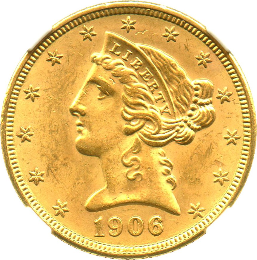 image for: 1906-D $5 NGC/CAC MS64
