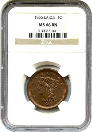image for: 1856 1c NGC MS66 BN (Slanted 5)