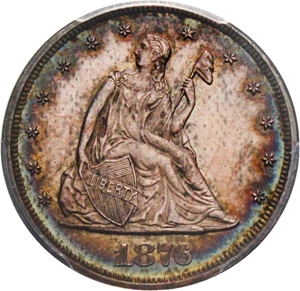 image for: 1876 20c PCGS/CAC Proof 63 - Colorful Toning