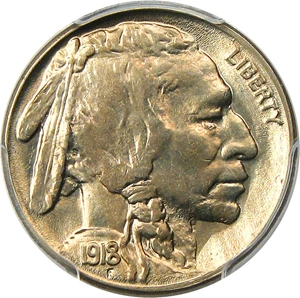 image for: 1918-S 5c PCGS MS65 - Scarce Key Date Buffalo in Gem