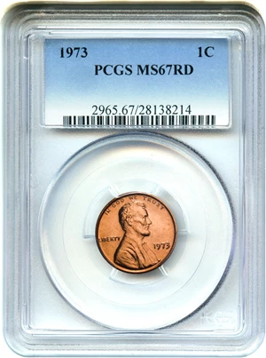 image for: 1973 1c PCGS MS67 RD - Registry Quality Gem, None Finer - No Reserve!