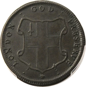 image for: Elephant LONDON 1/2 P PCGS XF45 (Thick Planchet)