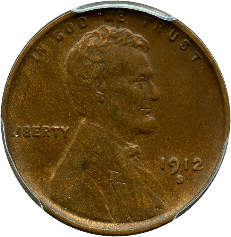 image for: 1912-S 1c PCGS AU55