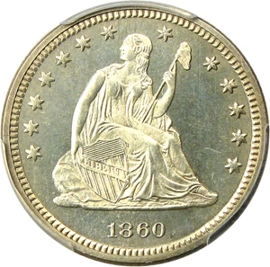 image for: 1860 25c PCGS/CAC Proof 64 - No Reserve!