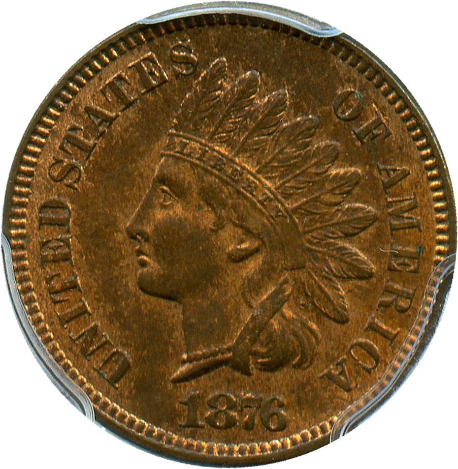 image for: 1876 1c PCGS/CAC MS64 RB