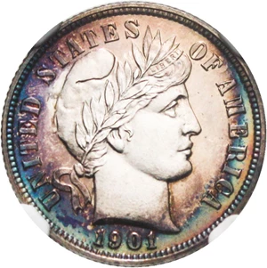 image for: 1901 10c NGC Proof 66 - Colorful Toning