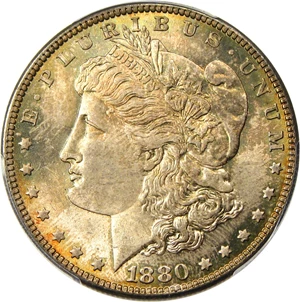 image for: 1880 $1 PCGS MS66 - Colorful Reverse Toning - No Reserve!