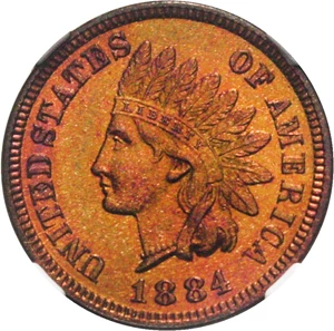 image for: 1884 1c NGC Proof 67 RB - Superb Gem Proof
