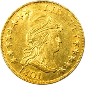 image for: 1801 $10 PCGS/CAC AU58 - Wonderful Early Eagle
