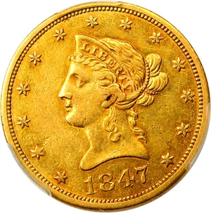 image for: 1847-O $10 PCGS/CAC XF45