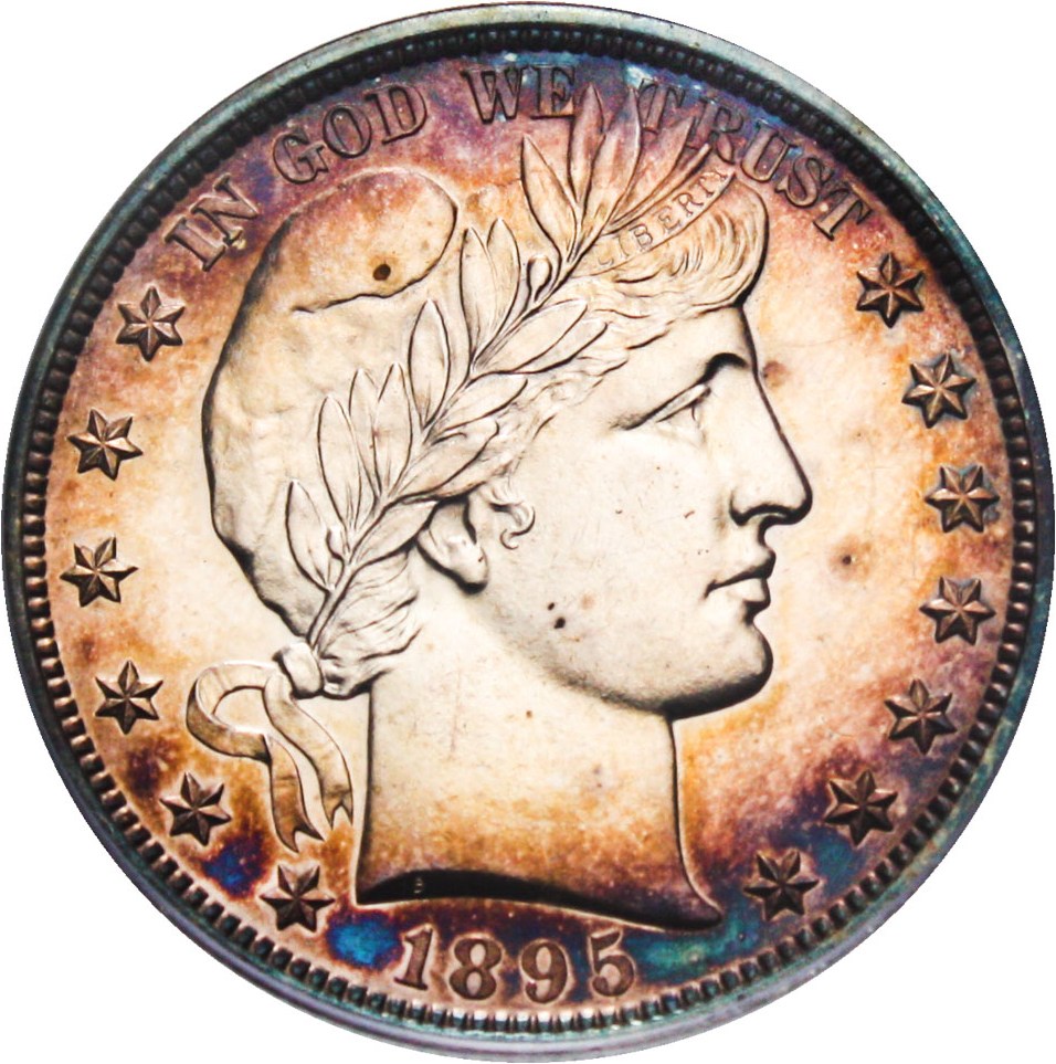 image for: 1895 50c PCGS Proof 63 - Colorful Toning - No Reserve!