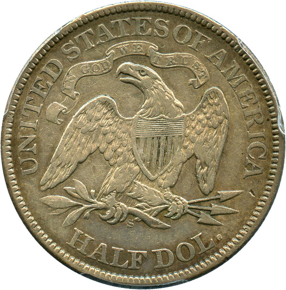 image for: 1873-S 50c PCGS/CAC VF35 (Arrows) Scarce Date