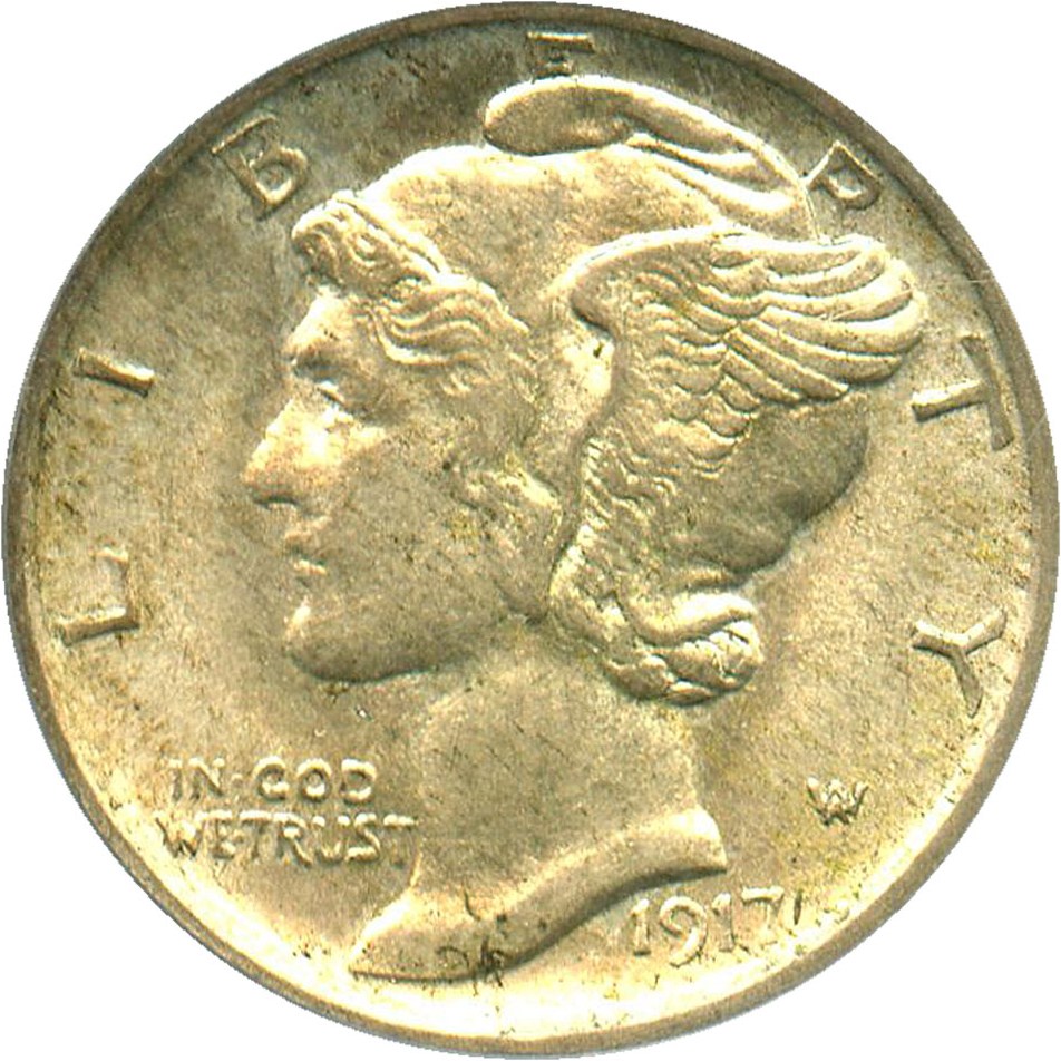 image for: 1917-S 10c PCGS AU58