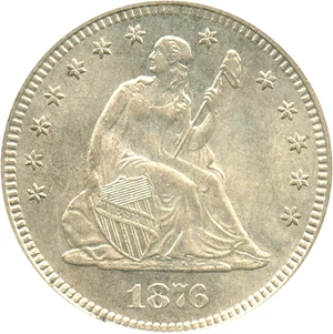 image for: 1876-S 25c PCGS MS62 OGH