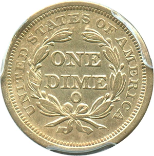 image for: 1852-O 10c PCGS Genuine XF Details, Damage - No Reserve!