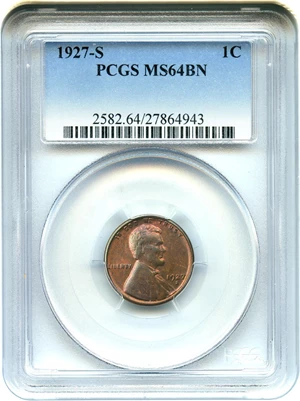 image for: 1927-S 1c PCGS MS64 BN