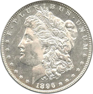 image for: 1896 $1 PCGS MS62 DMPL OGH