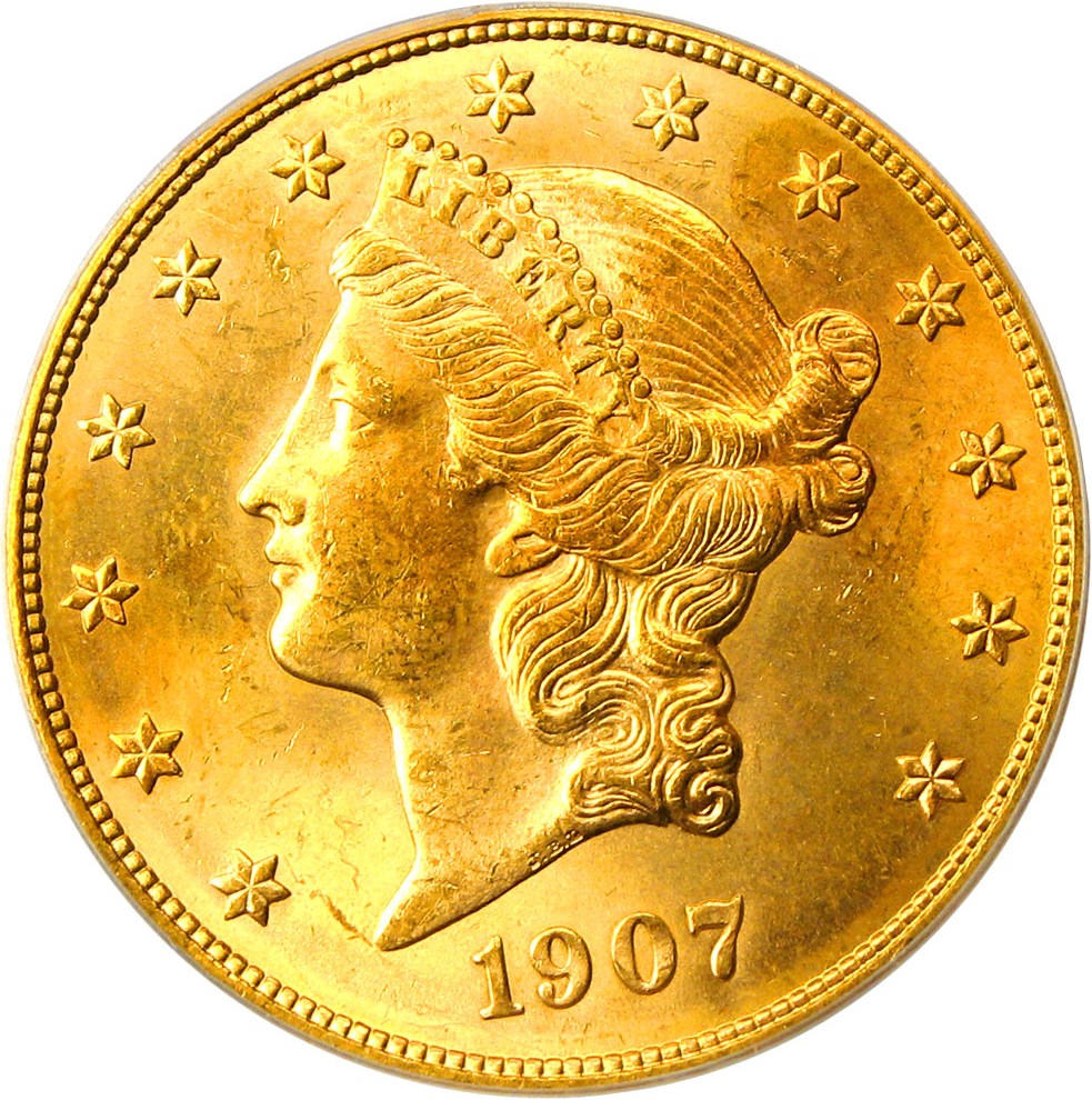 image for: 1907-D $20 PCGS MS64