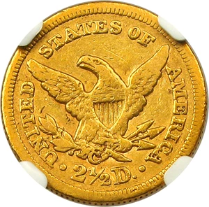 image for: 1851-C $2 1/2 NGC F15 - Affordable Charlotte Mint Gold