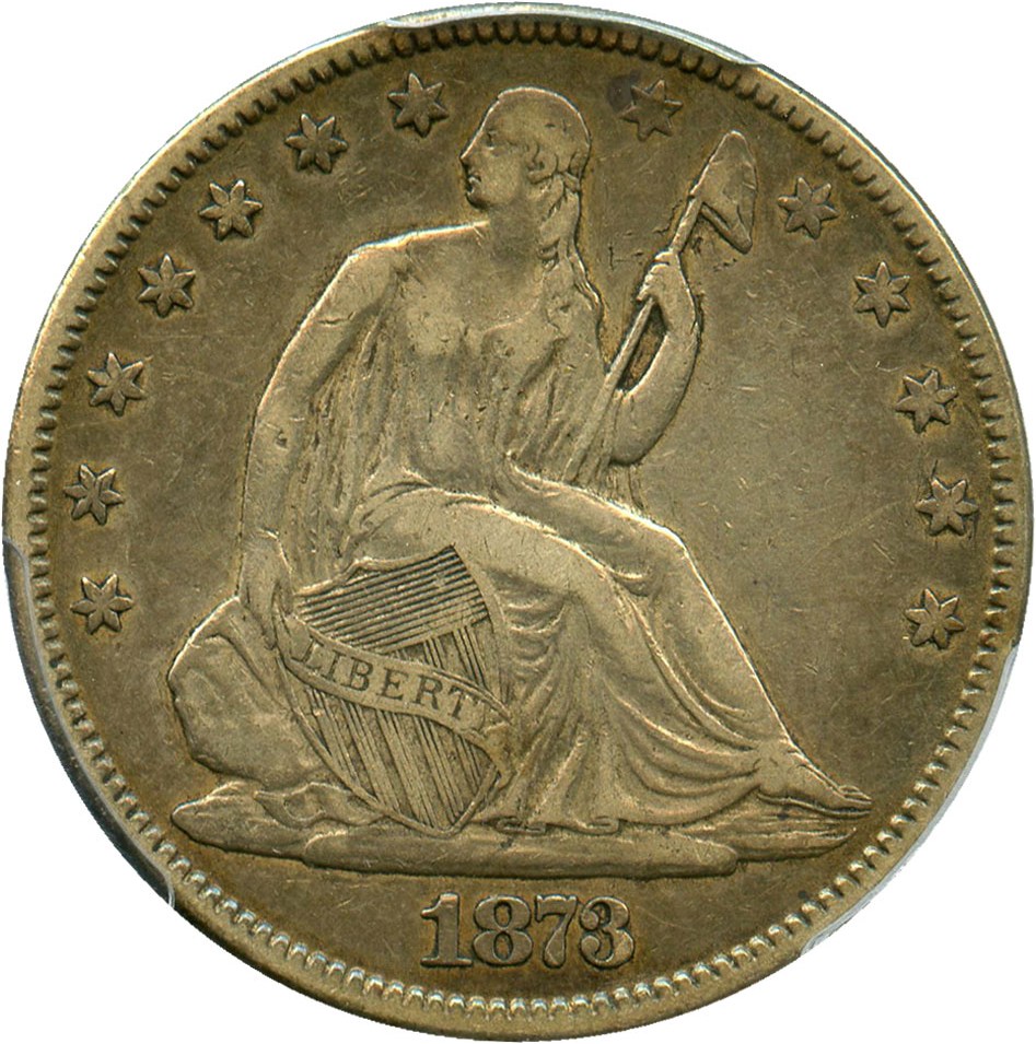 image for: 1873 50c PCGS/CAC VF35 (No Arrows, Closed 3)