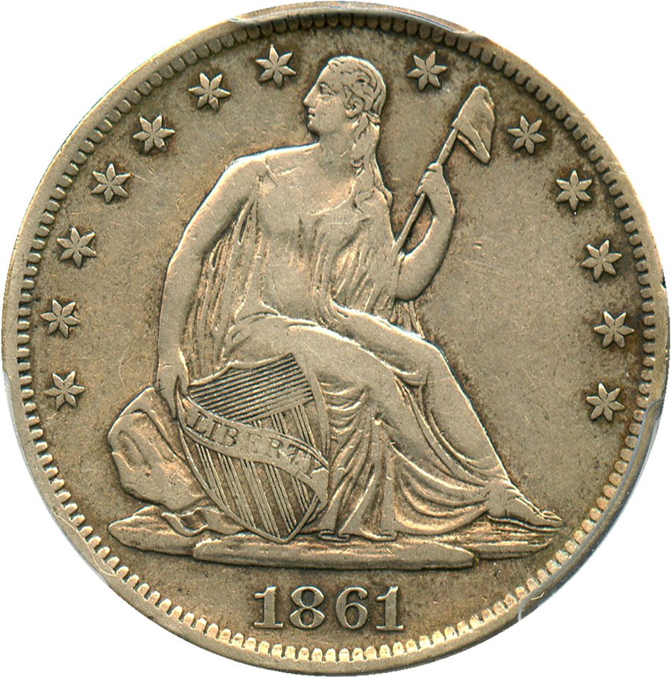 image for: 1861-S 50c PCGS VF35