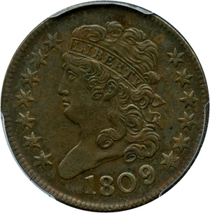 image for: 1809 1/2c PCGS AU50