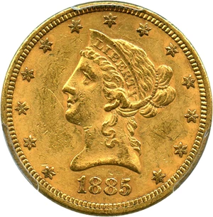 image for: 1885 $10 PCGS AU55 - No Reserve!